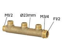 Collecteur M3/4" - taraudage F1/2" - départ 1/2" - entraxe 50 mm